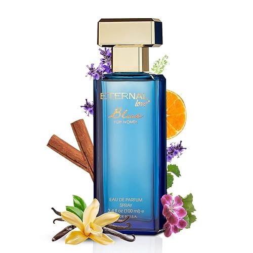 Eternal Love Blue for Women - Long Lasting Eau de Parfum Spray - Soft Powdery Floral Scent with Vanilla & Jasmine - Feminine & Alluring Fragrance Beauty & Personal Care Eternal Love