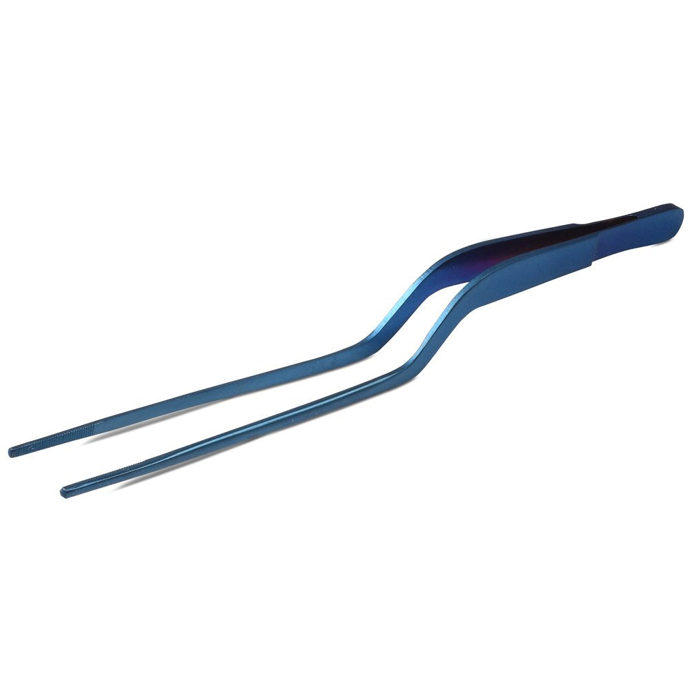JB Prince Blue Offset Fine Tip Tweezer 7.8 inches Beauty and Personal Care JB Prince