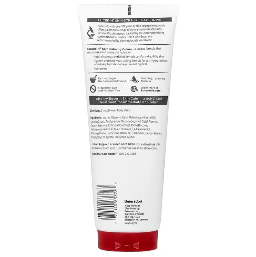 Eucerin Creme Skin Calming 8 Ounce Tube (Fragrance-Free) (236ml) (Pack of 6) Beauty & Personal Care Eucerin