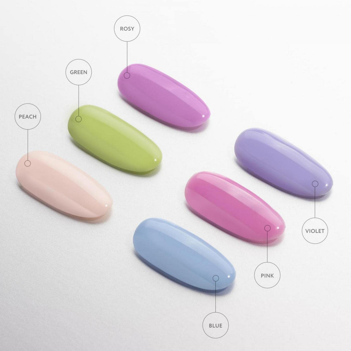 kodi professional Nail Polish COLOR Rubber Base Gel 7ml. (0.24 Fl Oz) HARMONY, OPAL, PASTEL, NATURAL, FRENCH LED/UV Coat Soak Off Original (7ml, Blue)