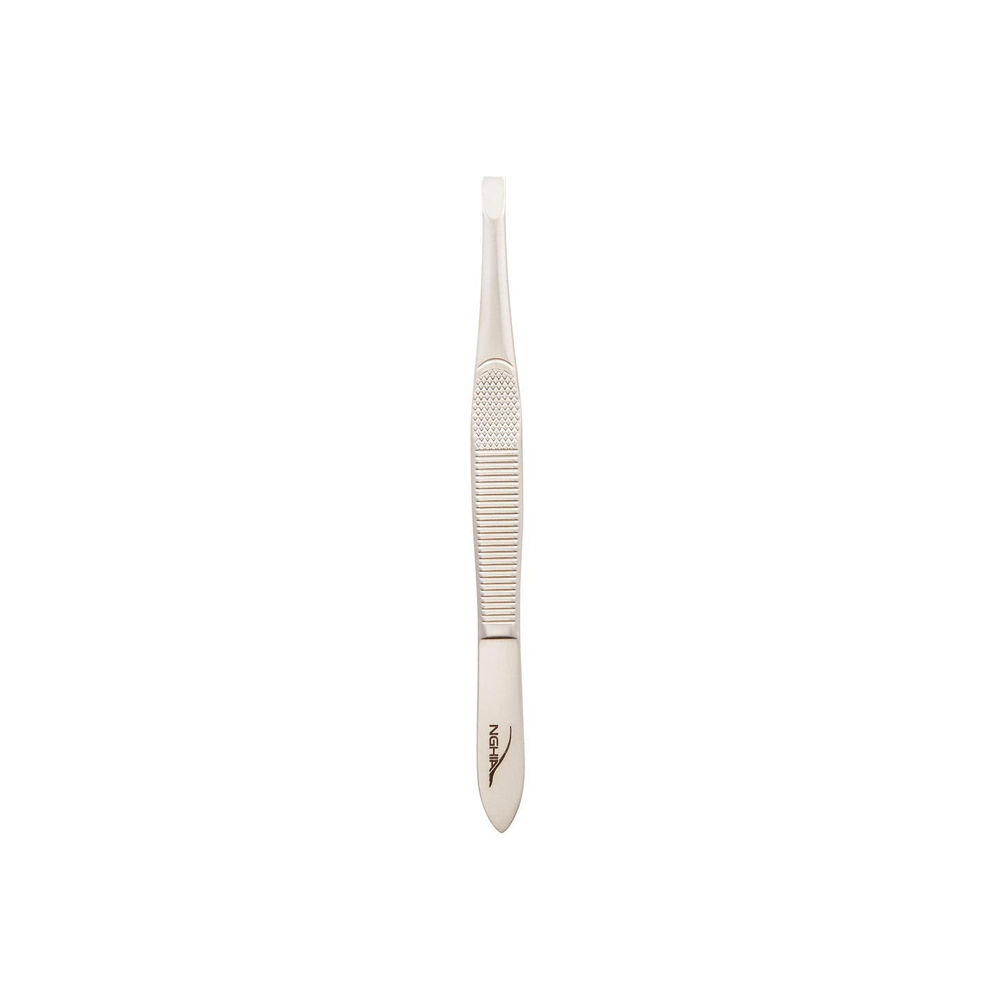 NGHIA Straight Tip Tweezer - N-408 - Gold Plated Stainless Steel - Ergonomic Eyebrow Tweezer for Precision Grooming - Hair Removal - Professional Beauty and Personal Care Nghia