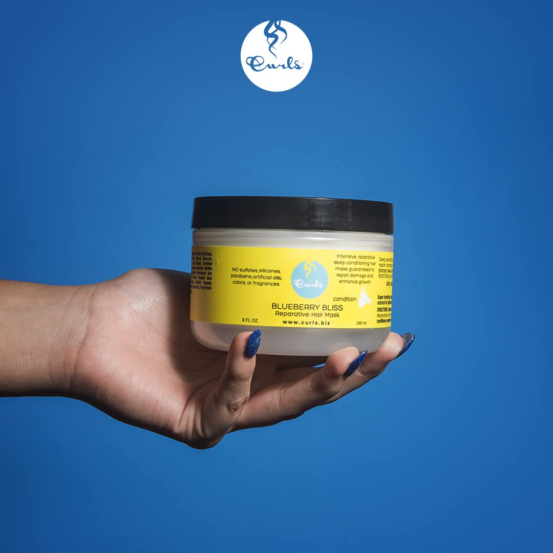 Curls Blueberry Bliss Reparative Hair Mask - 8 fl oz, Deep Conditioning, Repair, Protect, Restore, Detangle and Moisturize, For All Types Beauty & Personal Care Curls
