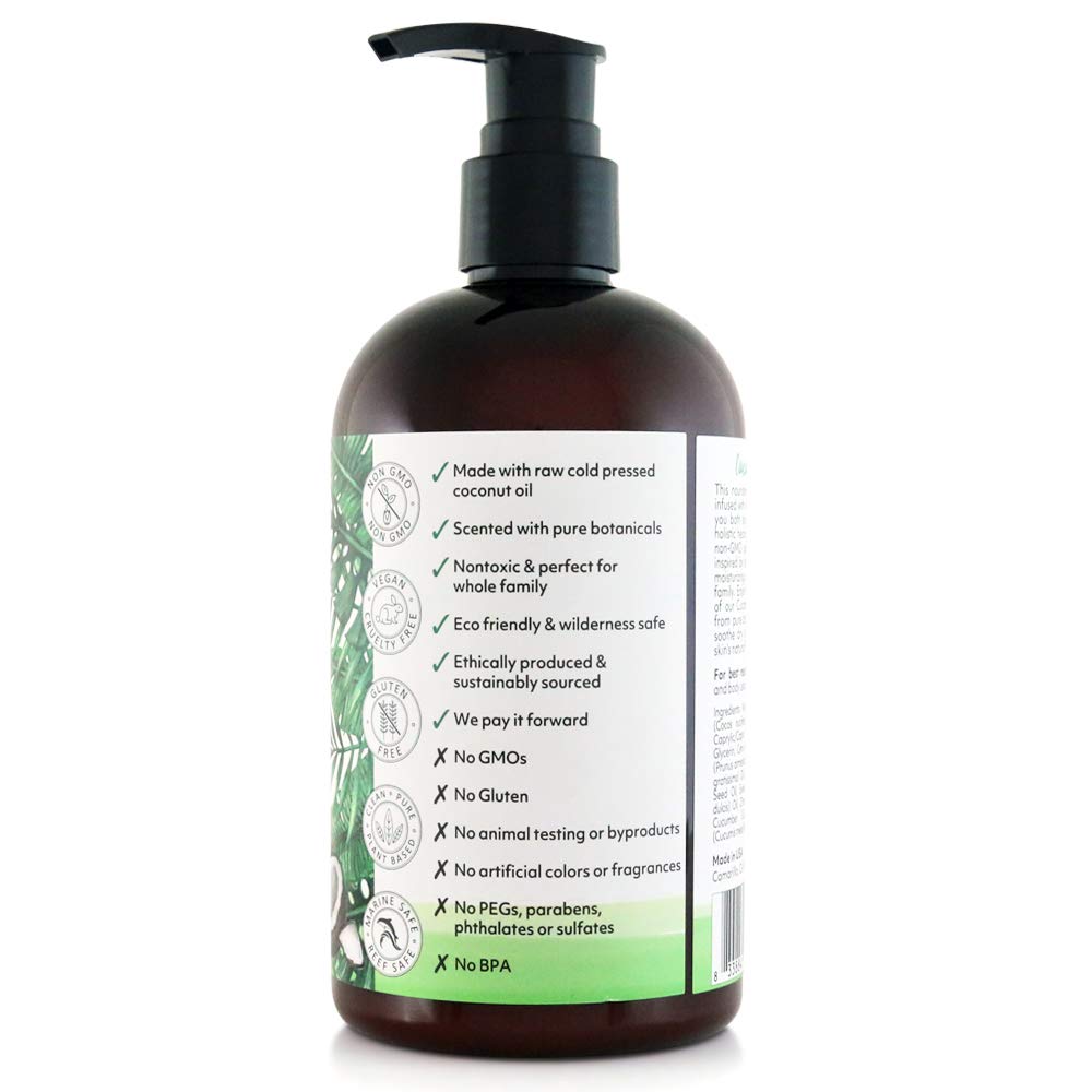 Coco Fiji Face & Body Lotion Infused With Coconut Oil | Lotion for Dry Skin | Moisturizer Face Cream & Massage Lotion for Women & Men | Cucumber Melon Beauty & Personal Care Organic Fiji