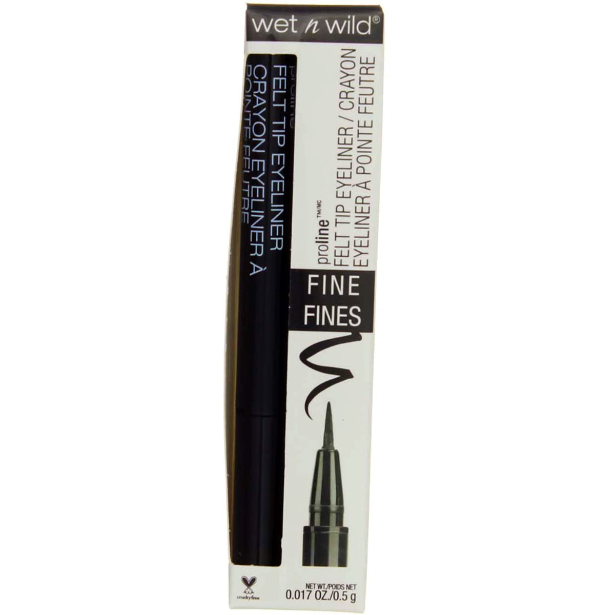 wet n wild ProLine Felt Tip Eyeliner, 875B Black, 0.017 oz (0.5 g)