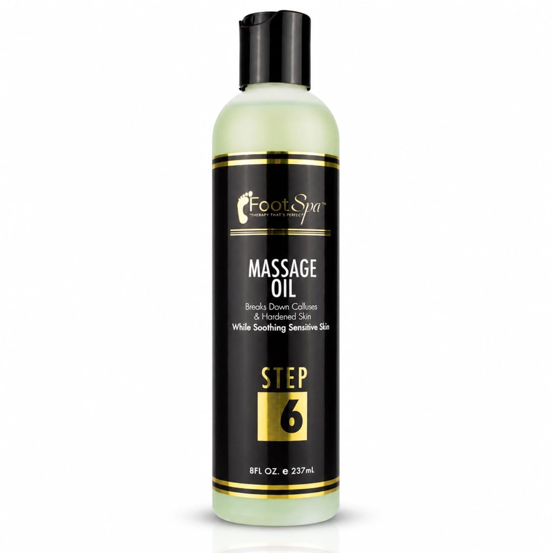 Foot SPA Pedicure Massage Oil - Tea Tree, Peppermint & Eucalyptus Blend for Callus Softening & Cracked Heel Repair | Cooling Relief | Professional Beauty & Personal Care FootSpa