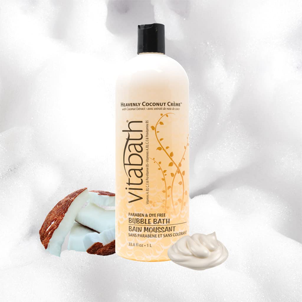 Vitabath Heavenly Coconut Crème Bubble Bath Rich Foaming Bubbly Soak & Relaxing Aromatherapy Moisturizing & Nourishing Indulgent Suds for Women & Men Beauty & Personal Care Vitabath