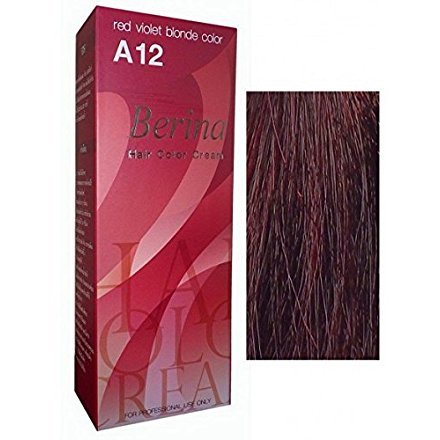 Berina A12 Hair Color Cream Dye Red Violet Blonde Pack of 1 Super Permanent Fashion Unisex Containing an Innovative Component which Protects Beauty & Personal Care Berina