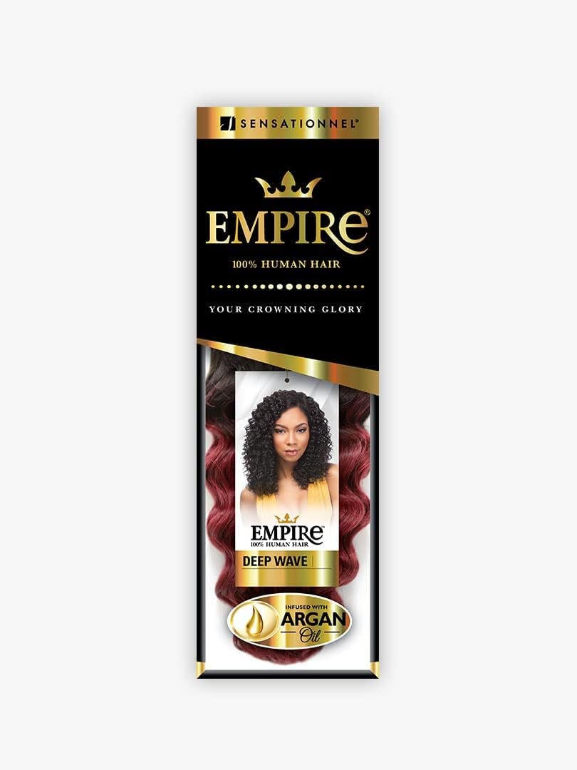 Sensationnel Empire Curly Human Hair-Deep Wave,16 inch, 27 HONEYBLONDE