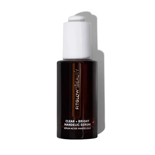 Fitglow Beauty Clear + Bright Mandelic Serum Drops | Gentle Exfoliating Face Serum | Evens Tone, Corrects Discoloration & Clears Breakouts | Beauty & Personal Care FITGLOW