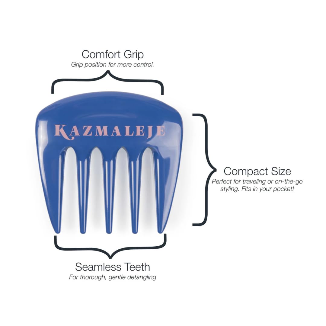 KAZMALEJE Detangling & Styling Pick for Curly, Kinky, Coily Hair | Reduces Frizz, Adds Volume | For Women, Kids & Men Beauty & Personal Care KAZMALEJE