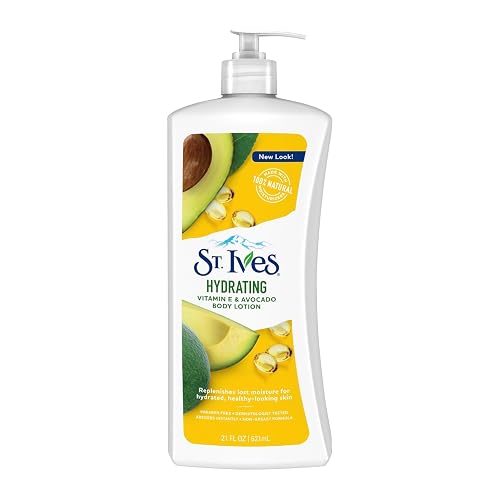 St. Ives Hydrating Hand & Body Lotion Moisturizer for Dry Skin Vitamin E & Avocado Made with 100% Natural Moisturizers 21 oz Beauty & Personal Care St. Ives
