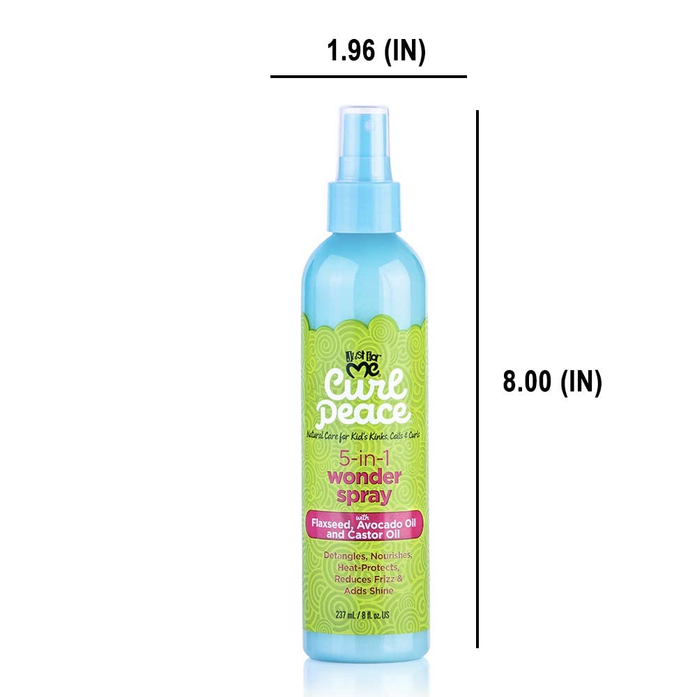 Just For Me Curl Peace 5-In-1 Wonder Spray - Detangles, Nourishes, Heat-Protects, Reduces Frizz, Adds Shine, Contains Flaxseed, Avocado Oil, Castor Beauty & Personal Care Just For Me