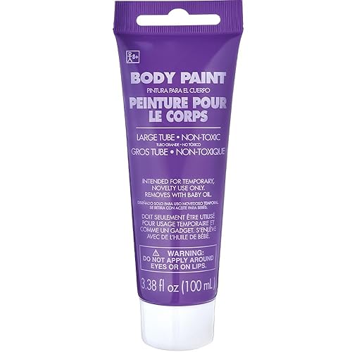 Body Paint for Halloween - 3.38 oz. (1 Pc.) - Vibrant & Easy-to-Apply Costume Makeup, Perfect for Props and Parties, Purple Beauty & Personal Care Amscan