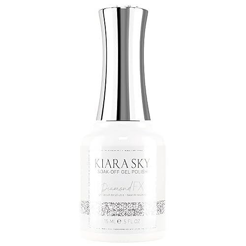 KIARA SKY Gel Polish DiamondFX Reflective Glitter Soak Off with Sparkle Diamond dust effect 0.5 fl oz, Moondust (silver metallic) Beauty & Personal Care KIARA SKY