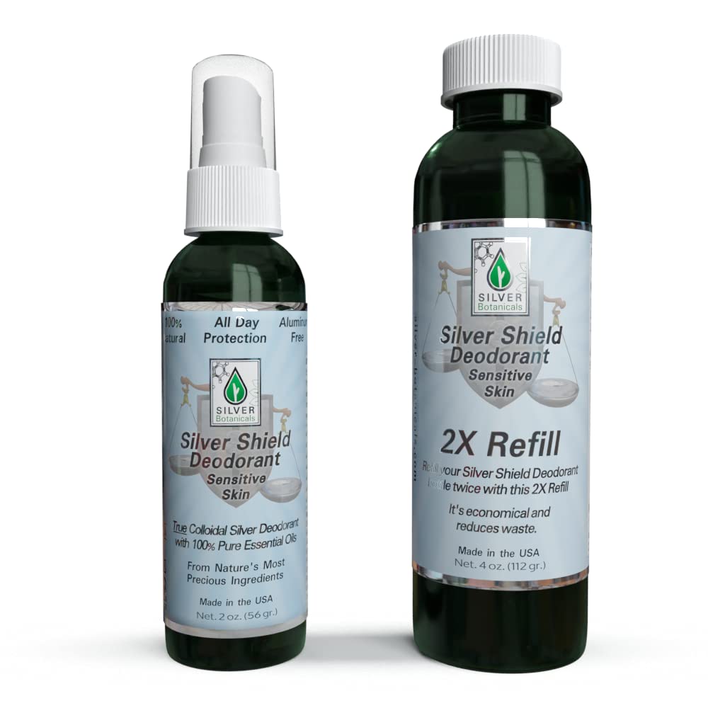 Silver Shield Deodorant - Sensitive Skin Formula - Spray-On - All Natural Colloidal Silver Deodorant - 2.0 fl oz Beauty and Personal Care Silver Botanicals