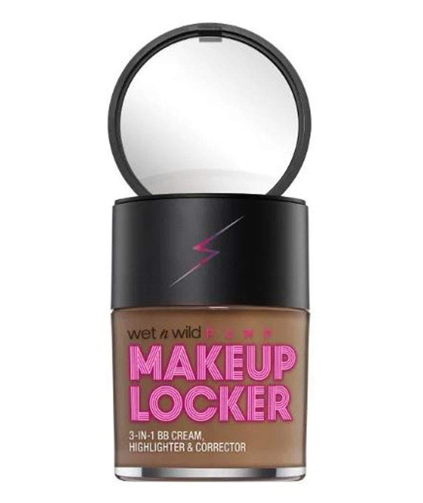 wet n wild Makeup Locker- 3-In-1 Sheer BB Cream, Highlighter & Corrector (178A Deep)
