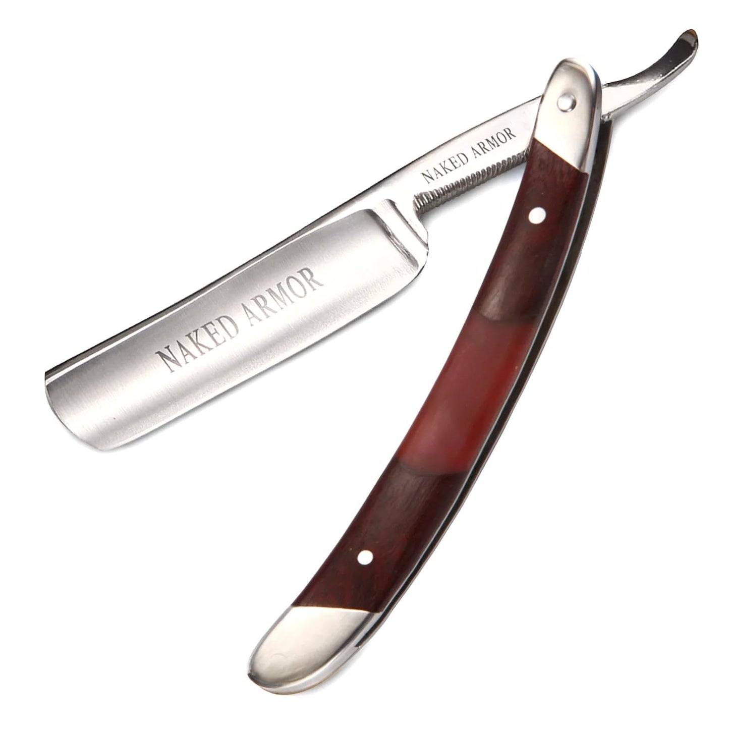 Naked Armor Gaheris Straight Razor - Shave Ready 7/8" Round Nose Japanese Steel Straight Razors for Men with Mahogany Scale, Case Included, Close Beauty and Personal Care Naked Armor