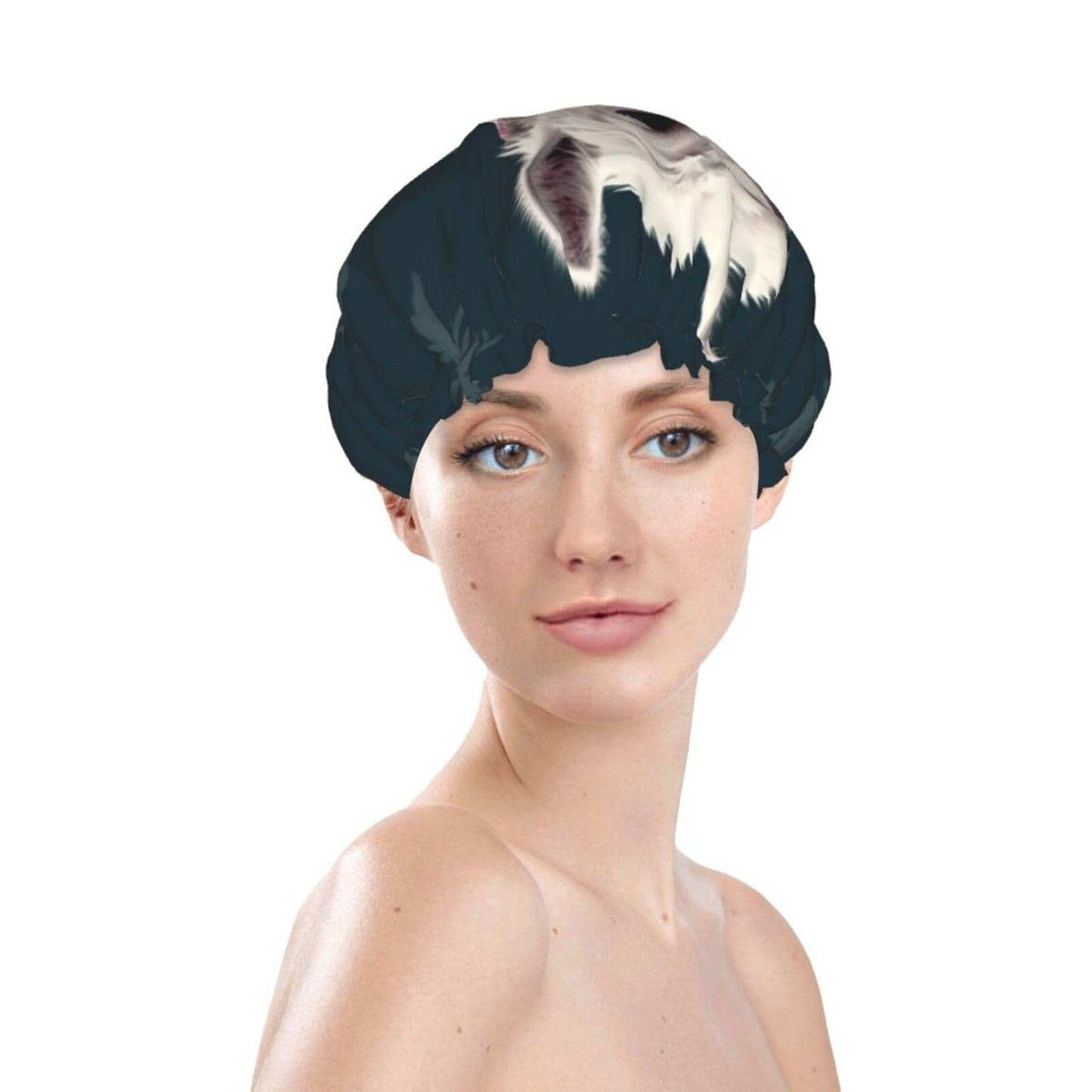 Alpaca Llama Shower Cap For Women Reusable Double Layers Bathing Bath Cap Hair Caps Waterproof Elastic Band Ladies Spa Salon Shower Hat Hair Caps Beauty and Personal Care GDSHJKLW