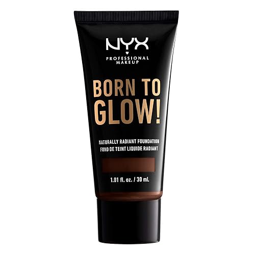 NYX PROFESSIONAL MAKEUP Born To Glow Naturally Radiant Foundation, Medium Coverage - Deep Ebony Beauty & Personal Care NYX PROFESSIONAL MAKEUP