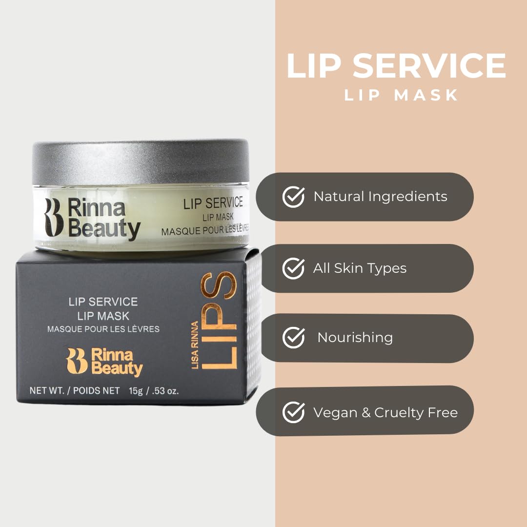 Rinna Beauty Lip Service Lip Mask - Lip Moisturizer Mask for Dry, Cracked Lips - For Day or Night - Vegan, Cruelty-Free, Sulfate-Free, Paraben Free Beauty and Personal Care Rinna Beauty