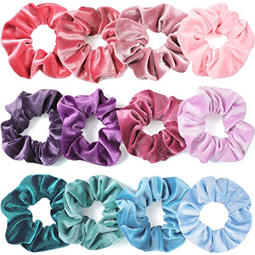 IVARYSS Scrunchies for Girls, 12 Pcs Velvet Scrunchies for Hair, Soft Ponytail Holder, Cute Colors Elastic Hair Bands for Teens and Women Beauty and Personal Care IVARYSS Default Title