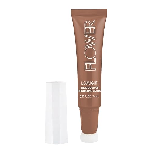 FLOWER BEAUTY Lowlight Liquid Contour - Natural Finish + Buildable Coverage - Built-In Cusion Applicator - Medium Beauty & Personal Care FLOWER BEAUTY