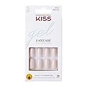 KISS Gel Fantasy Ready-to-Wear Press-On Gel Nails, “Here I Am”, Short, White, Nail Kit with 24 Mega Adhesive Tabs, Pink Gel Glue, Manicure Stick, Mini Beauty & Personal Care KISS