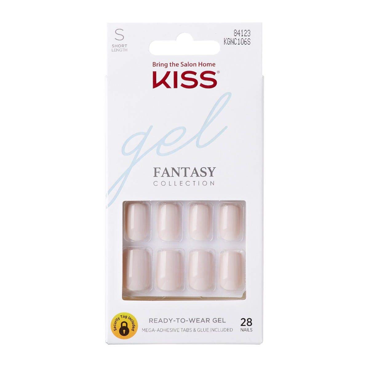 KISS Gel Fantasy Ready-to-Wear Press-On Gel Nails, “Here I Am”, Short, White, Nail Kit with 24 Mega Adhesive Tabs, Pink Gel Glue, Manicure Stick, Mini Beauty & Personal Care KISS