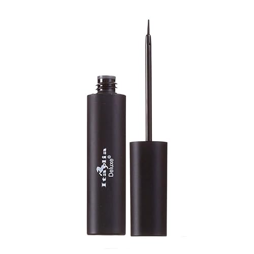 Italia-Deluxe Makeup 1 Classic Liquid Eyeliner 201 Matte Black Eye Liner Vitamin E + ZipBag Beauty & Personal Care Italia-Deluxe