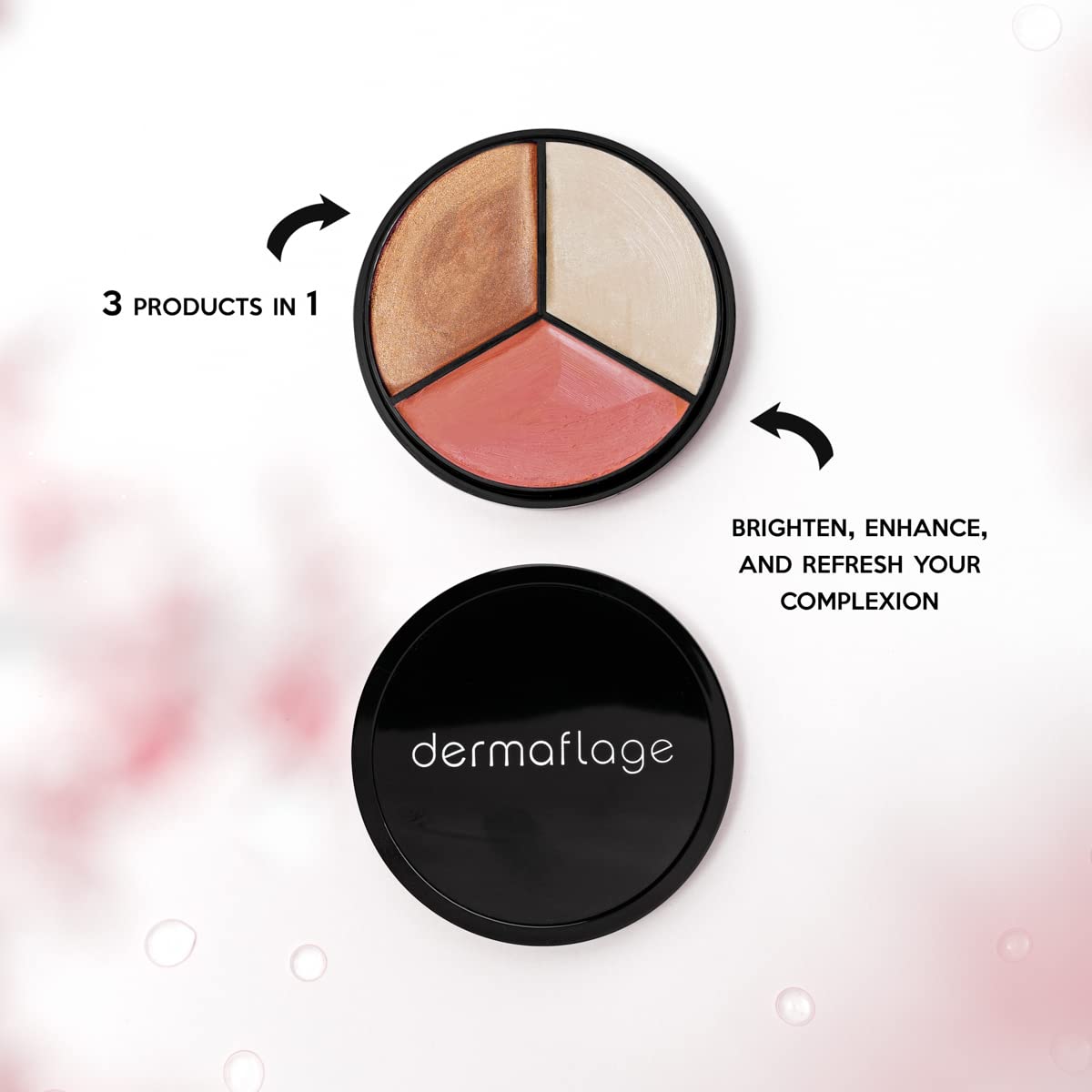 Cheek Palette: Bronzer, Highlighter, Blush Palette for Dewy Skin, Lit from Within by Dermaflage, 10g/.35oz Beauty & Personal Care Dermaflage