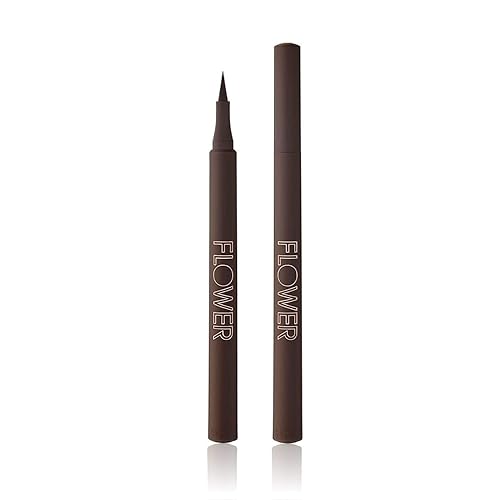 FLOWER BEAUTY By Drew Barrymore Forever Wear Winged Eyeliner - Long-Lasting + Smudge-Proof - Liquid Eyeliner + Winged Applicator (Dark + Stormy) Beauty & Personal Care FLOWER BEAUTY