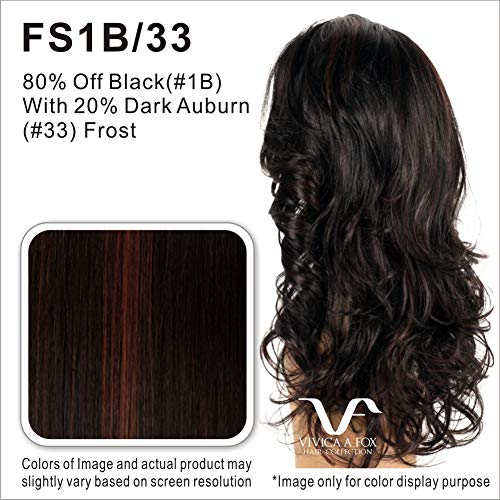 Vivica Snap Bang Front Color FS1B/33 Fox Wigs 100% Human HairClip In Heat Friendly 4" Front 7.5" Sides Straight Hairpiece