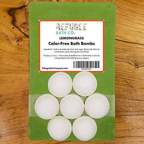 Color-Free Bath Bombs 7 Pack | 2.5 oz. Each | Cocoa Butter and Plant-Based Ingredients with No Dyes of Any Kind | Support Refugee Employment in USA… Beauty & Personal Care Refugee Bath Co.