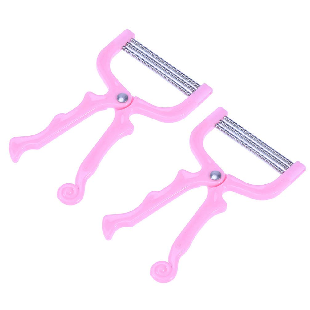 Face Hair Threader 2Pcs Portable Facial Hair Removal Threading Epilator for Women (Pink) Spring Device Beauty and Personal Care Healifty