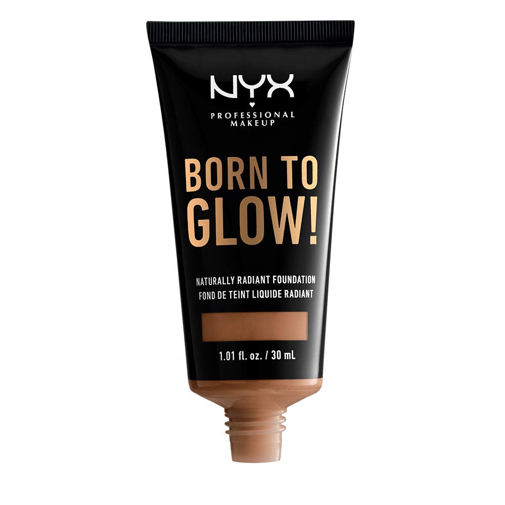 NYX PROFESSIONAL MAKEUP Born To Glow Naturally Radiant Foundation, Medium Coverage - Mahogany Beauty & Personal Care NYX PROFESSIONAL MAKEUP