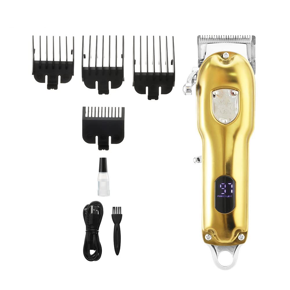 GLESVOWIO Pro Hair Clipper Electric Hair Clipper Oil Head LED LCD high-Power Razor Electric Metal Body Electric Hair Clipper Beauty and Personal Care GLESVOWIO