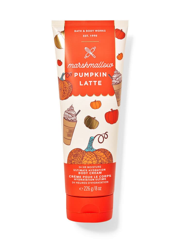 Bath and Body Works - Marshmallow Pumpkin Latte - Ultra Shea Body Cream and Fine Fragrance Mist -8 Oz