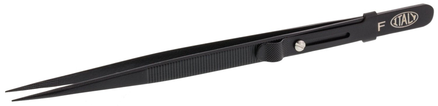 Allegro Diamond Tweezers, Stainless Steel, Black, Fine Point Locking, 6-1/2 Inches - TWZ-173.72 Beauty and Personal Care EUROTOOL