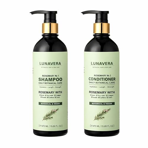 Rosemary Hair Growth Shampoo and Conditioner Set, Natural Vegan Formula with Biotin, Keratin, Collagen, 16.6 oz Each Beauty & Personal Care ZAID II