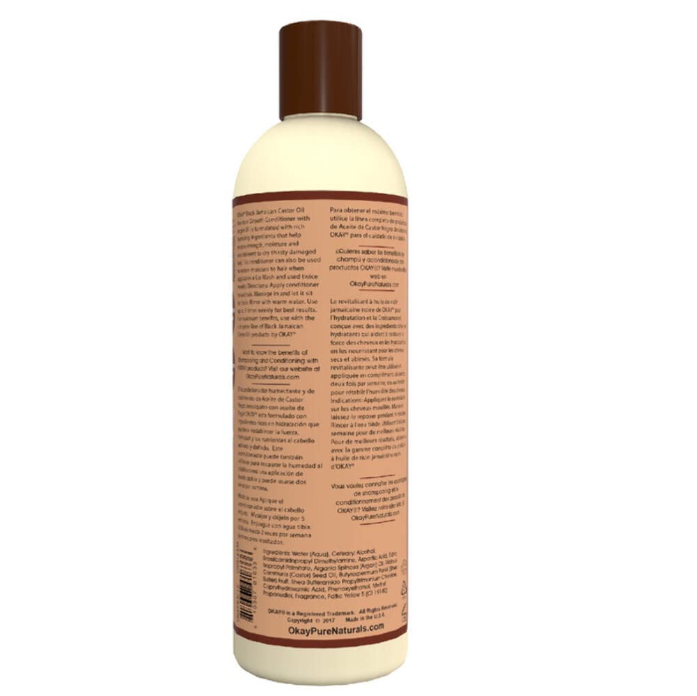 OKAY Black Jamaican Castor Oil Conditioner - Jamaican Black Castor Oil Conditioner for Women and Men with Argan and Shea Butter for Damaged Hair Beauty & Personal Care OKAY