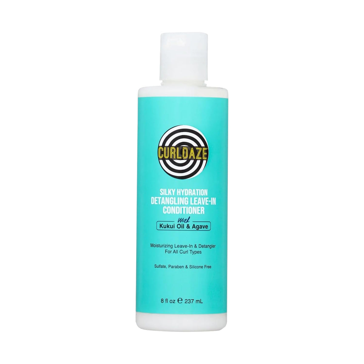 Curldaze Silky Hydration Detangling Leave-In Conditioner with Kukui Oil and Agave, Vitamin A, C, and E, Moisturizes, and Manages Hair, Minimizes