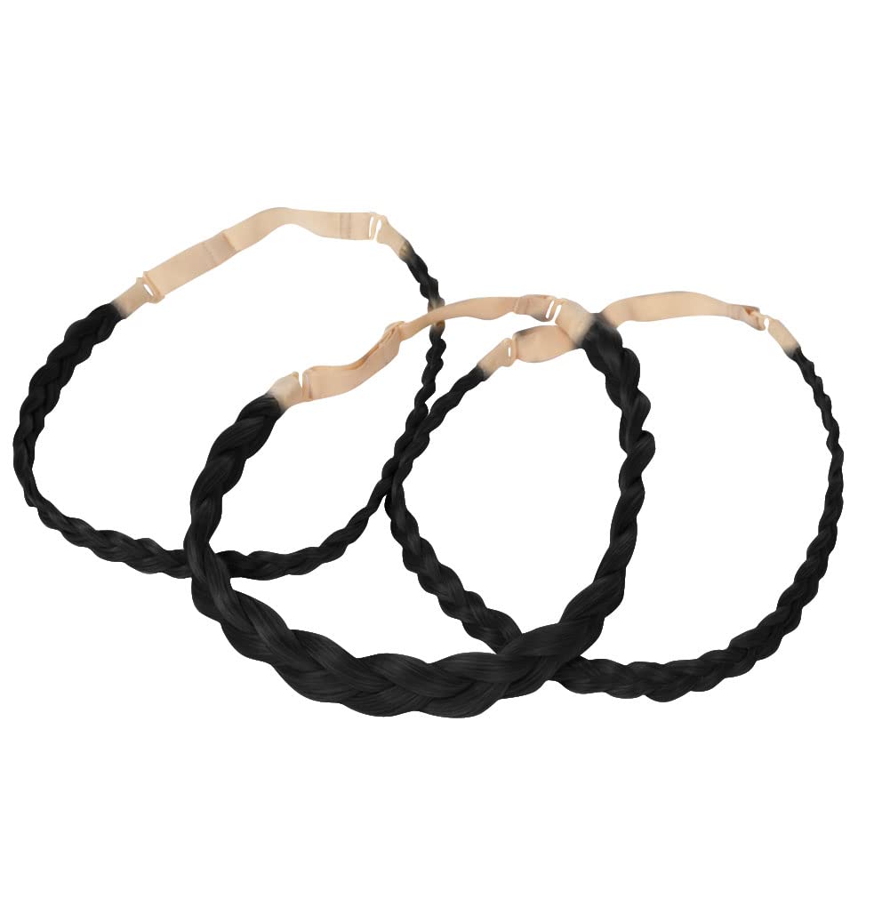 Hairdo Three Piece Braid Band Kit Headband Hair Wrap Around For Bun or Ponytail by Hairuwear, R1 Black