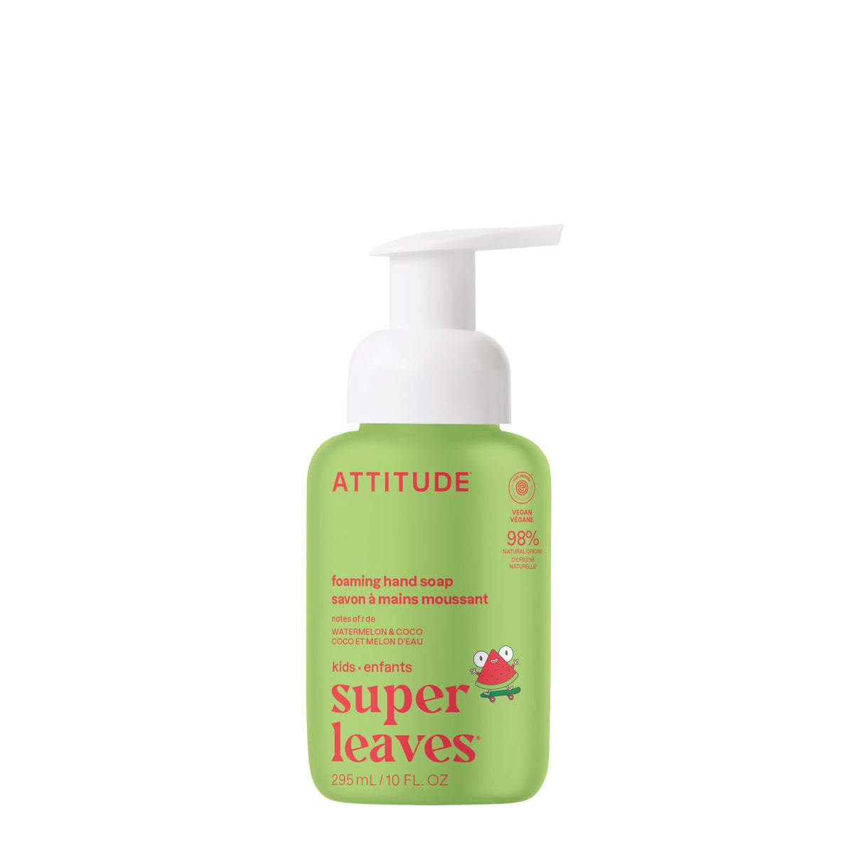 ATTITUDE Foaming Hand Soap for Kids, EWG Verified, Dermatologically Tested, Plant- and Mineral-Based Ingredients, Vegan, Watermelon & Coco, 10 Fl Oz Beauty & Personal Care ATTITUDE