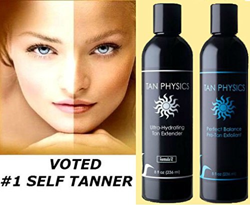Tan Physics Combo Pack - One Ultra-Hydrating Tan Extender and One Pre-Tan Exfoliator Beauty & Personal Care Tan Physics
