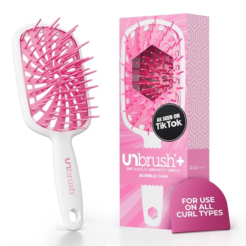 FHI Heat UNbrush Plus - Curly Hair Brush for Gentle & Effective Detangling on Wet or Dry Fragile Hair Types - Detangler Brush w/ 84 UltraFlex Beauty and Personal Care FHI Heat Default Title