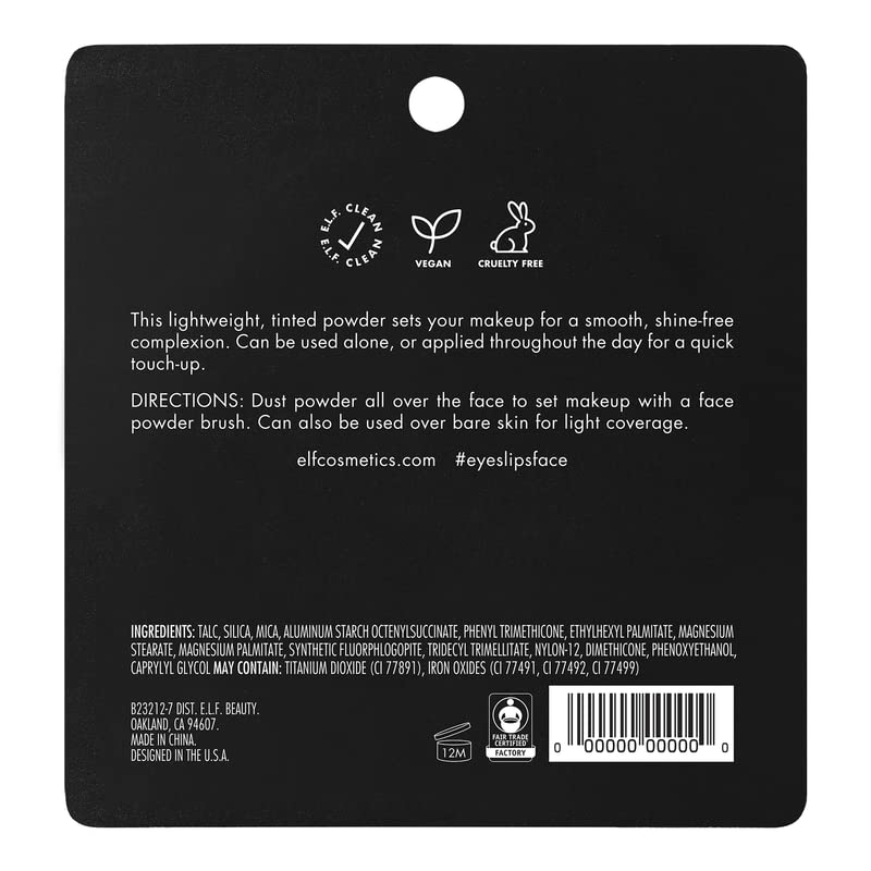 e.l.f. Prime & Stay Finishing Powder, Sets Makeup, Controls Shine & Smooths Complexion, Sheer, 0.18 Oz (5g) Beauty and Personal Care e.l.f.