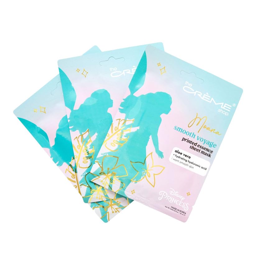 The Crème Shop x Disney Moana Smooth Voyage Essence Sheet Mask - Aloe Vera & Hyaluronic Acid Infusion for Moisturizing, Hydrating, Clear, Smooth Skin Beauty & Personal Care The Crème Shop