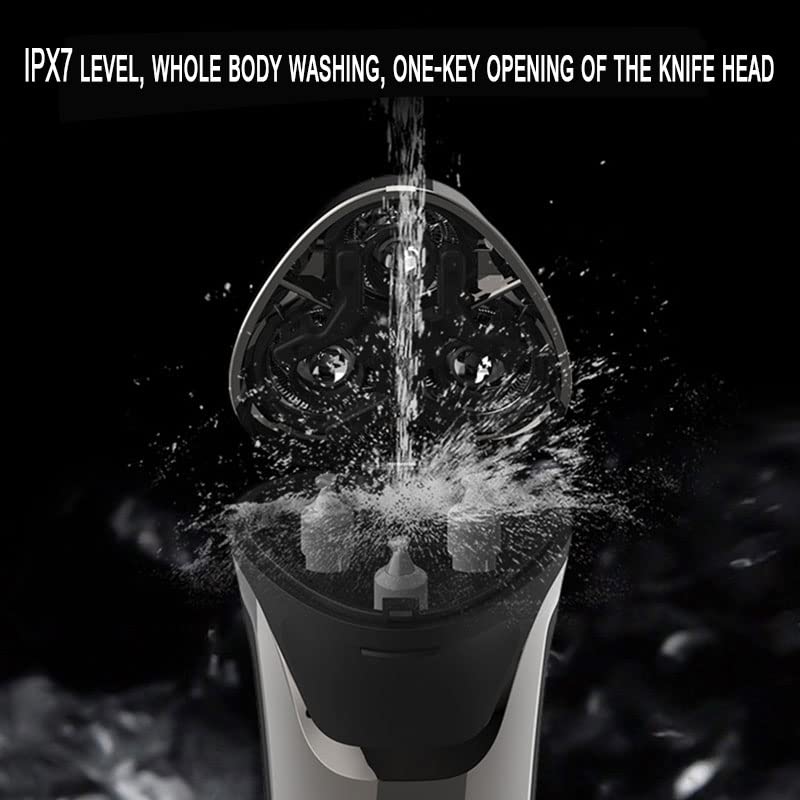 Head Shavers for Bald Men, Waterproof face grooming electric shaver men powerful rotary male wet dry face electric razor men rechargeable beard Beauty and Personal Care Mecuricy