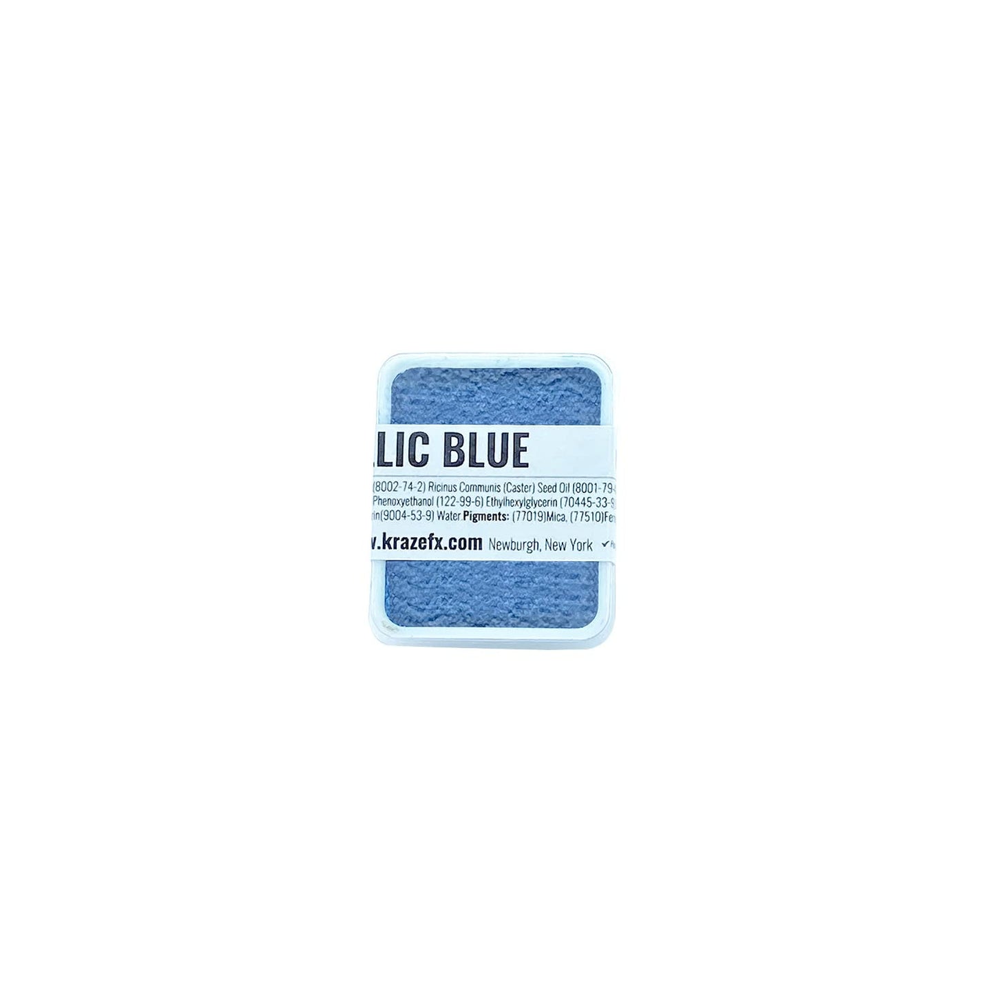 Kraze FX Face Paint Palette Refill - Metallic Blue (6 gm) - Hypoallergenic Non-Toxic Water Activated Professional Halloween Face & Body Painting Beauty & Personal Care Kraze FX