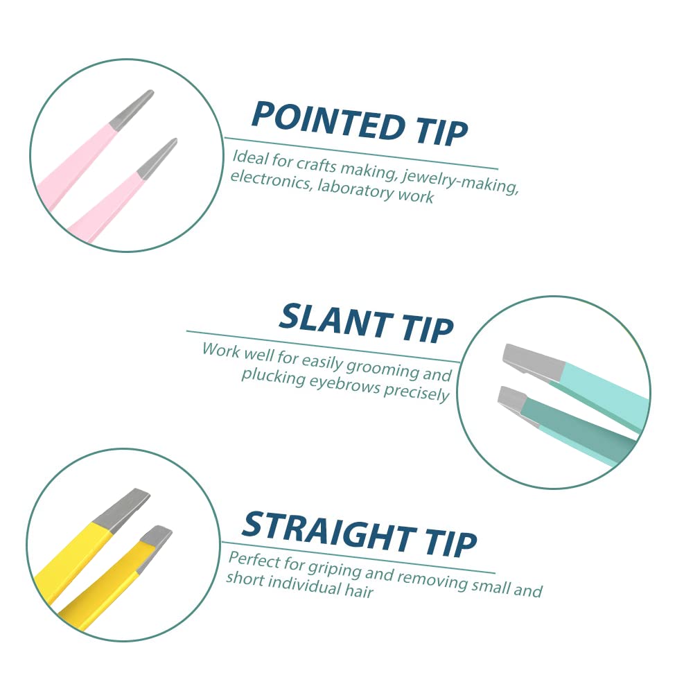 Winiw Tweezers Set - Professional Eyebrow Tweezer for Women Facial Hair - Great Precision Tweezers for Plucker, Splinter and Ingrown Hair Removal (3 Beauty & Personal Care Winiw